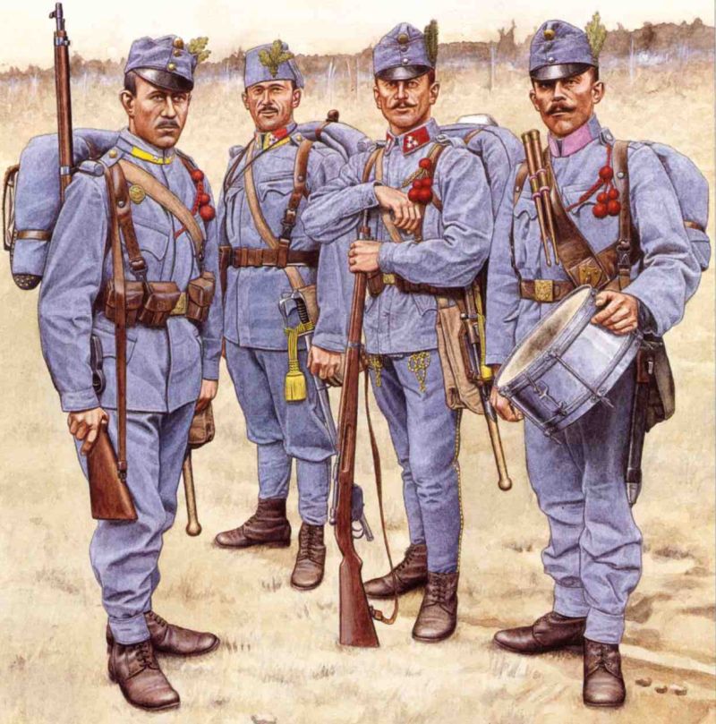 Uniformy c. a k. pechoty z leta 1914